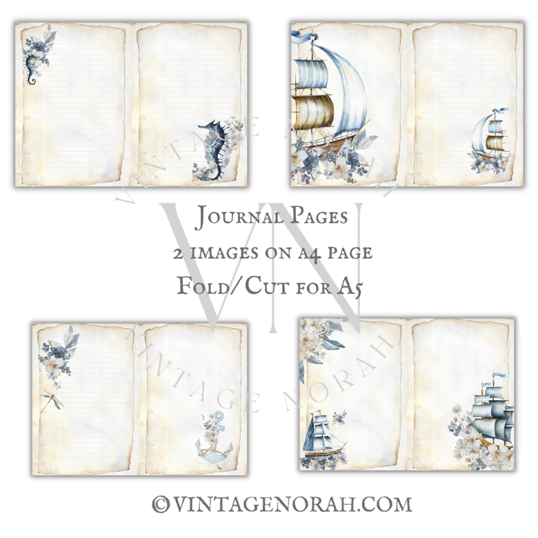 DIGITAL KIT~ Sea Of Flowers by VintageNorah. Printable, Pdf.