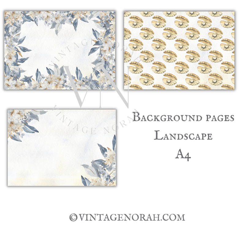 DIGITAL KIT~ Sea Of Flowers by VintageNorah. Printable, Pdf.