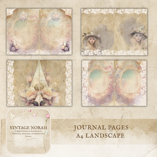 *Autumn ~ LACE WITCH PRINTABLE SCRAPBOOK, JOURNAL PAPERS