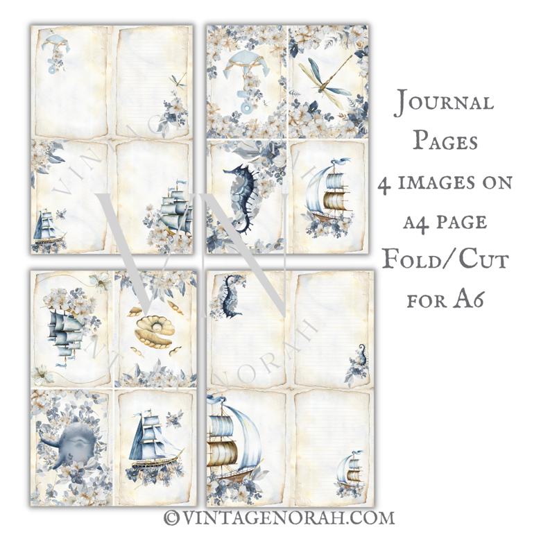 DIGITAL KIT~ Sea Of Flowers by VintageNorah. Printable, Pdf.