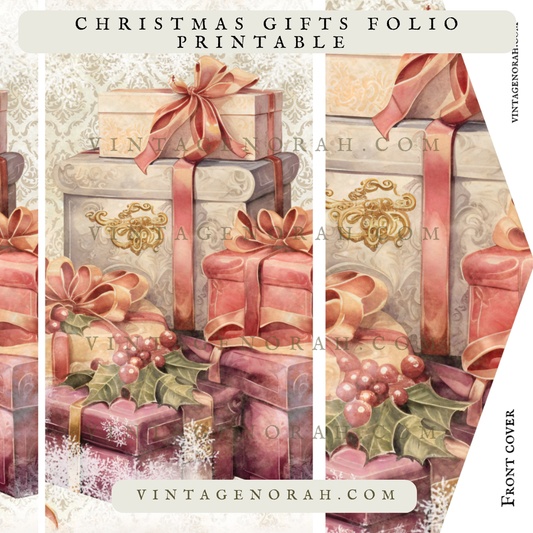 DIGITAL KIT ~ CHRISTMAS GIFT FOLIO, ENVELOPE, GIFT CARD, Printable Scrapbook ,PDF