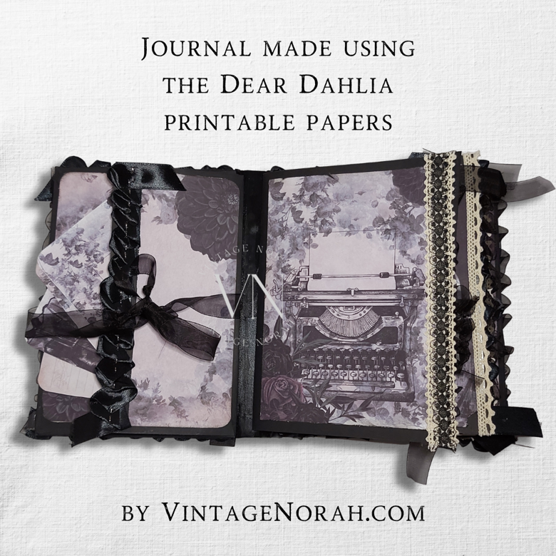 Journal Pages ~ Dear Dahlia by VintageNorah. Printable, Pdf.