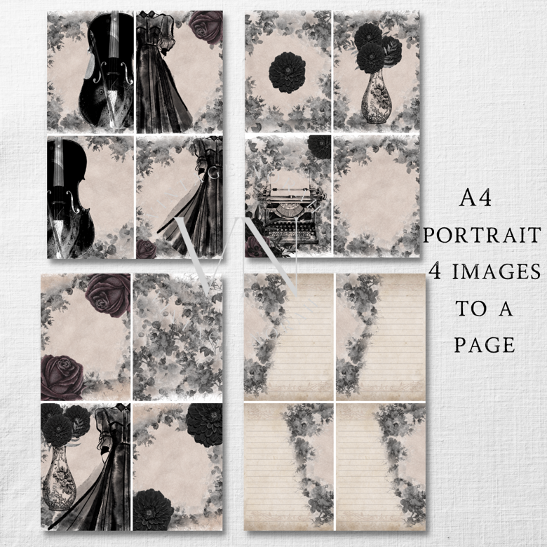 Journal Pages ~ Dear Dahlia by VintageNorah. Printable, Pdf.