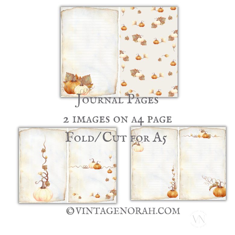 Journal Pages ~AUTUMN FALLS. by VintageNorah. Printable, Pdf.