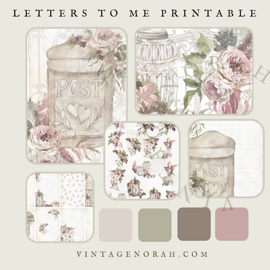 DIGITAL KIT~ LETTERS TO ME  by VintageNorah. Printable, Pdf.