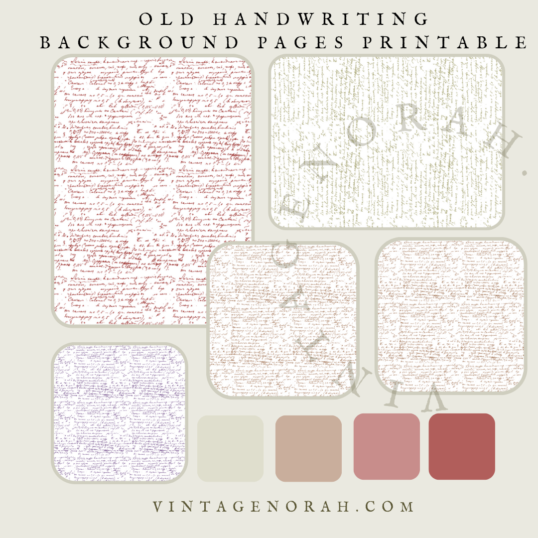 Journal Pages ~ OLD HANDWRITING BACKGROUND by VintageNorah. Printable, Pdf.