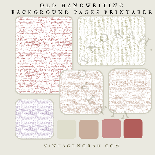 DIGITAL KIT~ OLD HANDWRITING BACKGROUND by VintageNorah. Printable, Pdf.