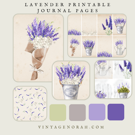 DIGITAL KIT~ LAVENDER by VintageNorah. Printable, Pdf.