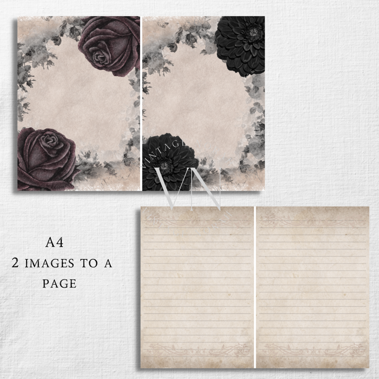 Journal Pages ~ Dear Dahlia by VintageNorah. Printable, Pdf.