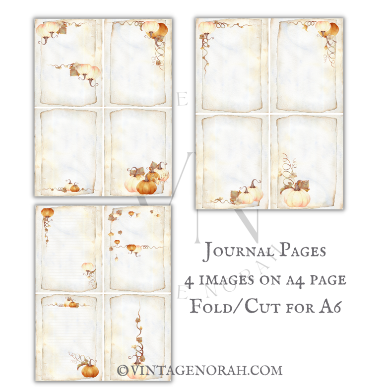 Journal Pages ~AUTUMN FALLS. by VintageNorah. Printable, Pdf.