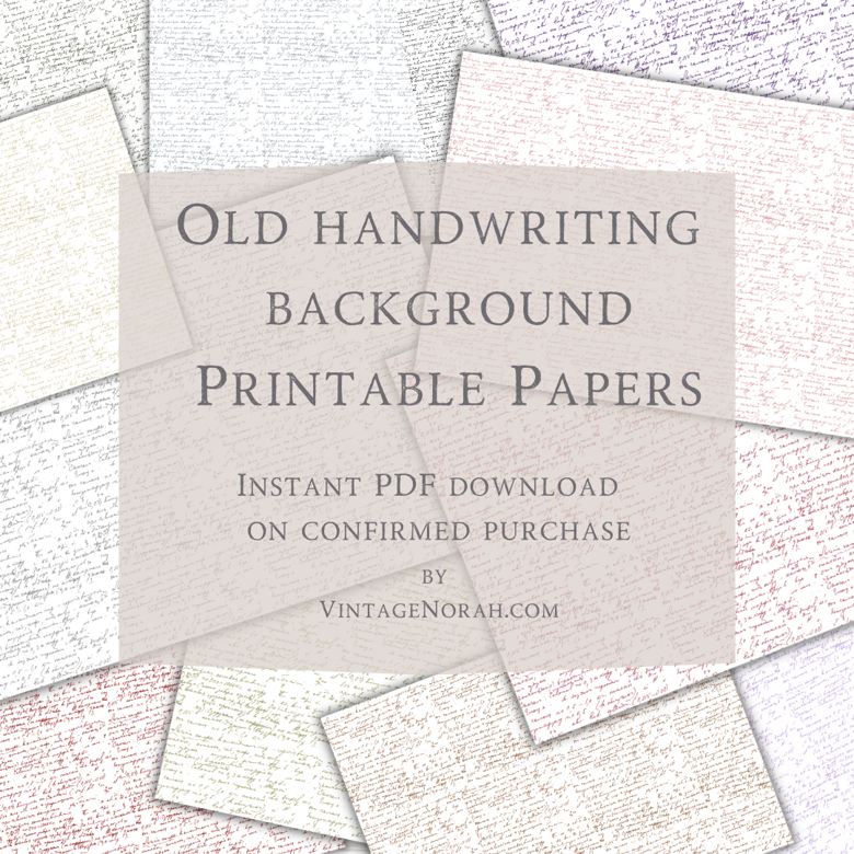 Journal Pages ~ OLD HANDWRITING BACKGROUND by VintageNorah. Printable, Pdf.