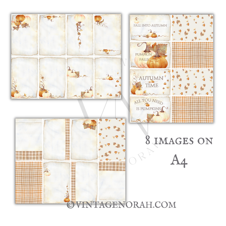 Journal Pages ~AUTUMN FALLS. by VintageNorah. Printable, Pdf.