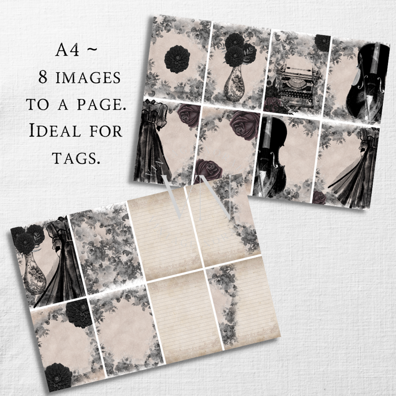 Journal Pages ~ Dear Dahlia by VintageNorah. Printable, Pdf.