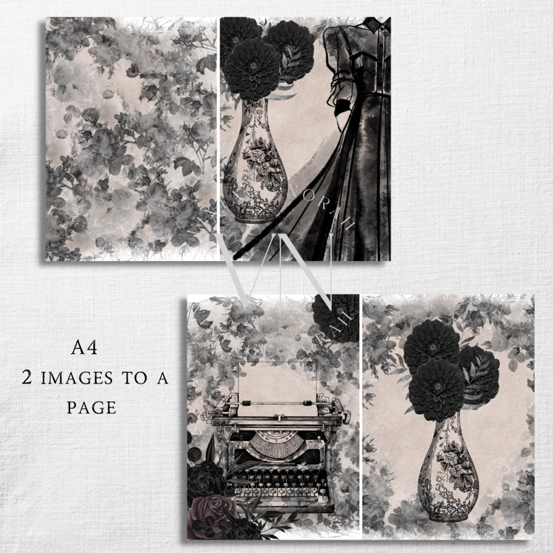 Journal Pages ~ Dear Dahlia by VintageNorah. Printable, Pdf.