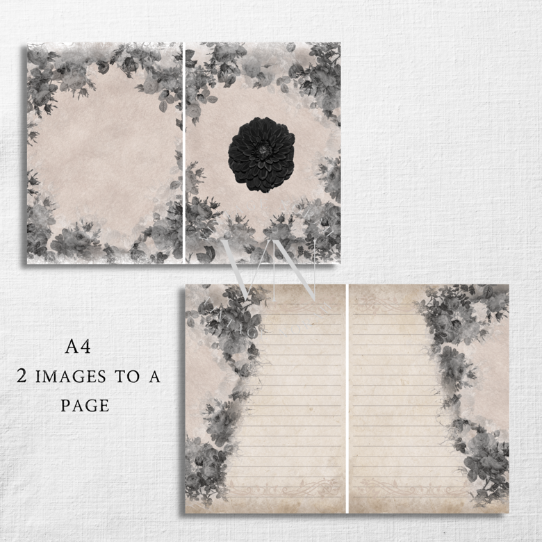 Journal Pages ~ Dear Dahlia by VintageNorah. Printable, Pdf.