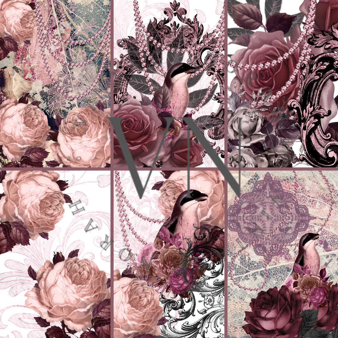 Journal Pages ~ DUSTY ROSE by VintageNorah. Printable, Pdf.