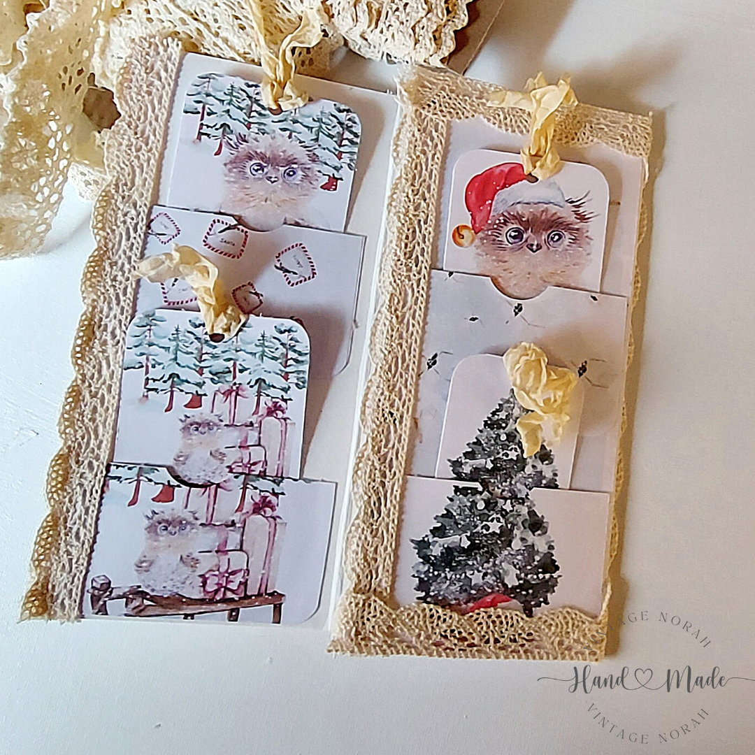 JOURNAL ~ CHRISTMAS OWL - Trifold Traveller Notebook/ Soft cover / Tag Notes/ Handmade/ Journal.
