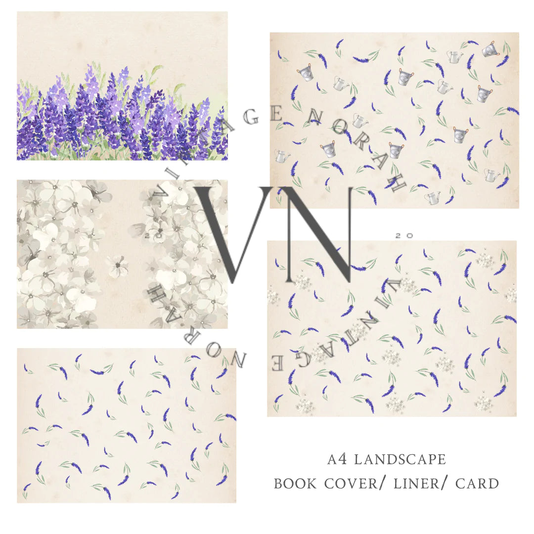 Journal Pages ~ LAVENDER by VintageNorah. Printable, Pdf.