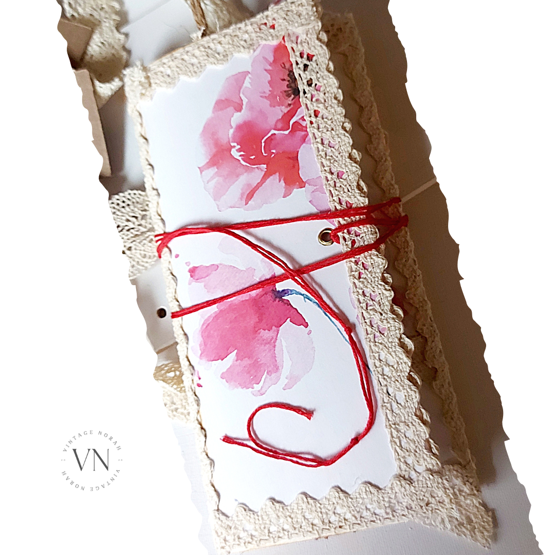 JOURNAL ~ POPPY PAPERS - Trifold Traveller Notebook/ Soft cover / Tag Notes/ Handmade/ Journal.