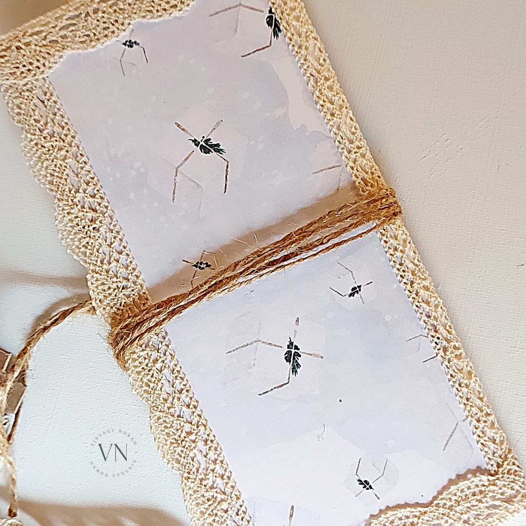 JOURNAL ~ CHRISTMAS OWL - Trifold Traveller Notebook/ Soft cover / Tag Notes/ Handmade/ Journal.