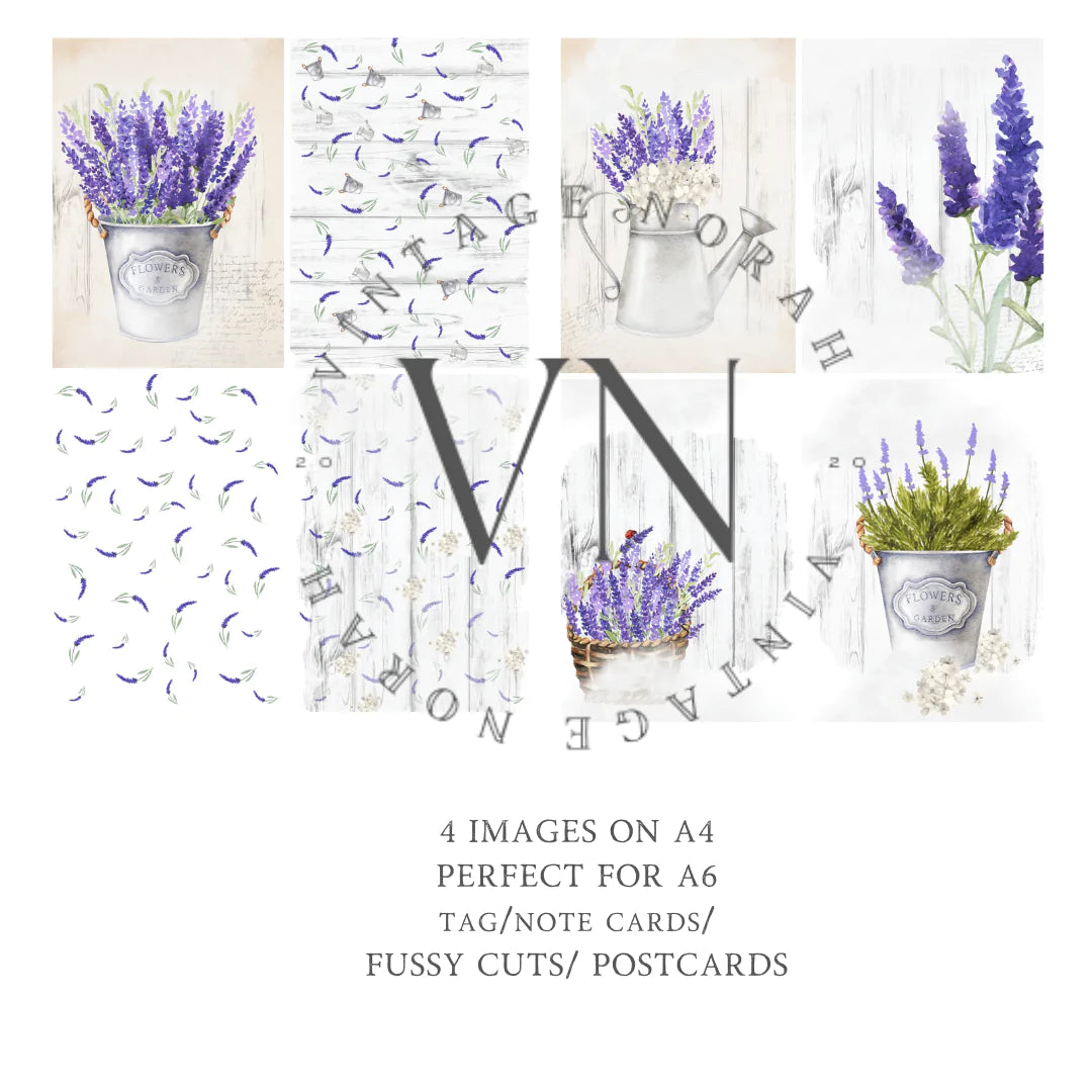 Journal Pages ~ LAVENDER by VintageNorah. Printable, Pdf.
