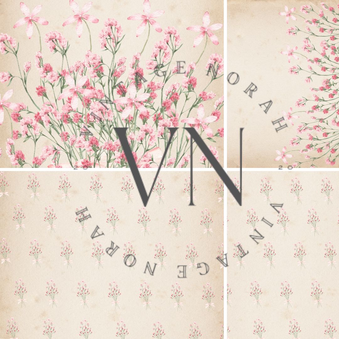 DIGITAL KIT~ PASTEL FLOWER JEWEL by VintageNorah. Printable, Pdf.