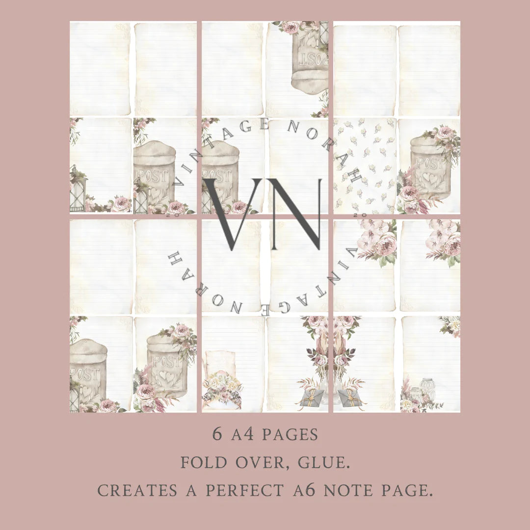 Journal Pages ~ LETTERS TO ME by VintageNorah. Printable, Pdf.
