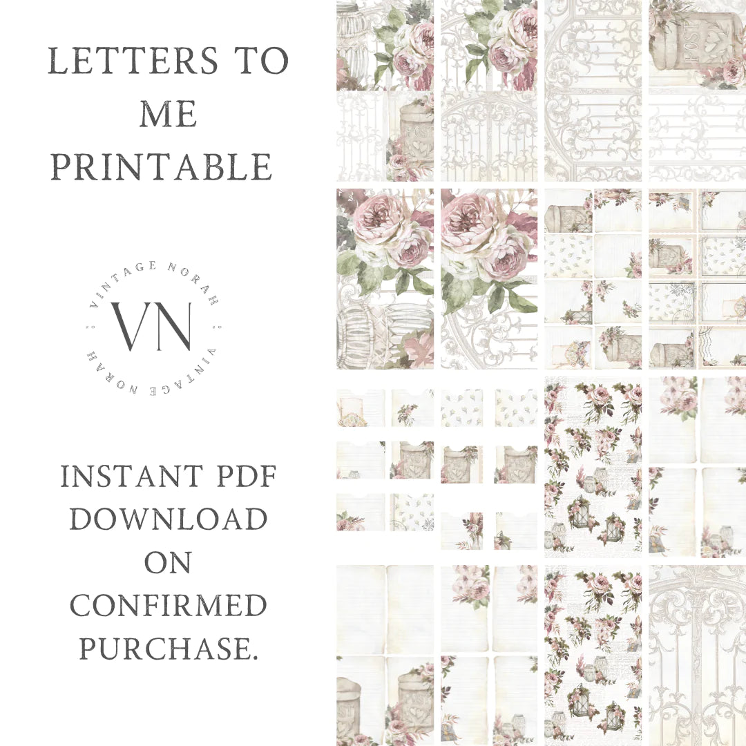 Journal Pages ~ LETTERS TO ME by VintageNorah. Printable, Pdf.