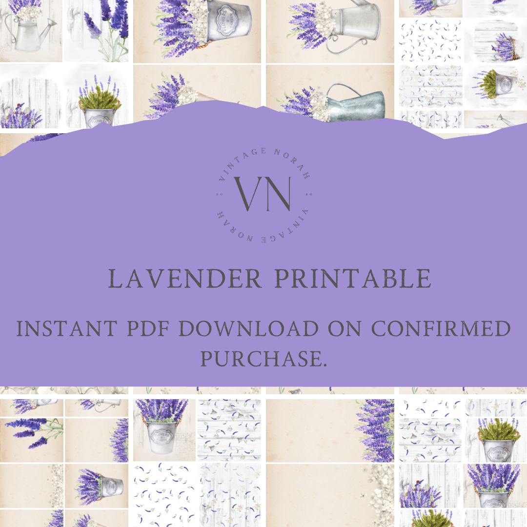 Journal Pages ~ LAVENDER by VintageNorah. Printable, Pdf.