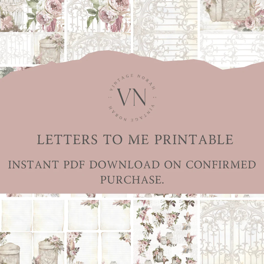 Journal Pages ~ LETTERS TO ME by VintageNorah. Printable, Pdf.