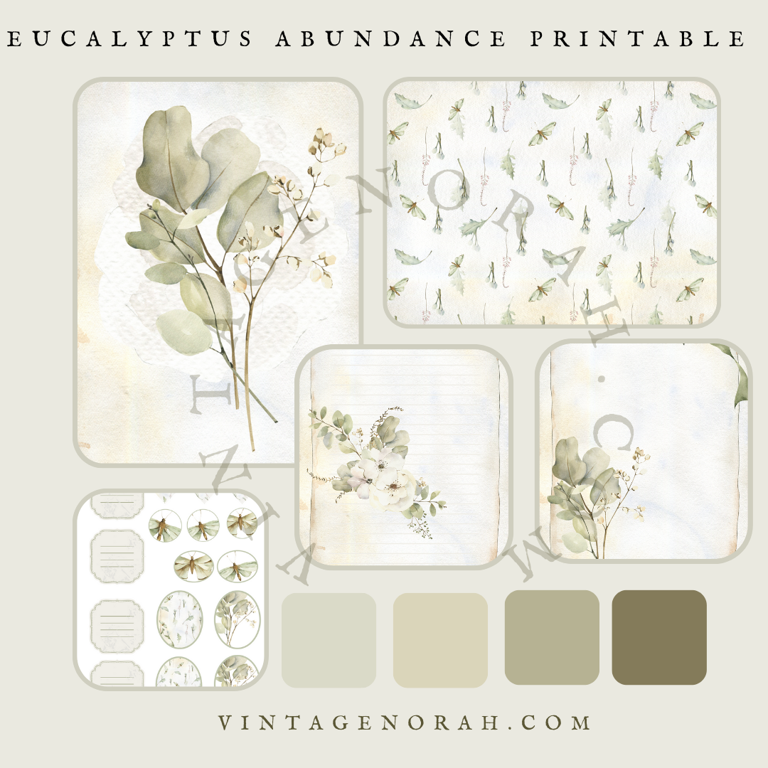 Eucalyptus Abundance by VintageNorah . Printable, Pdf.