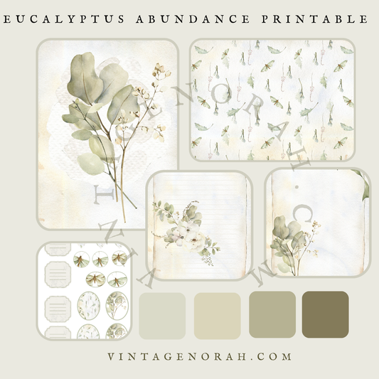 Eucalyptus Abundance by VintageNorah . Printable, Pdf.