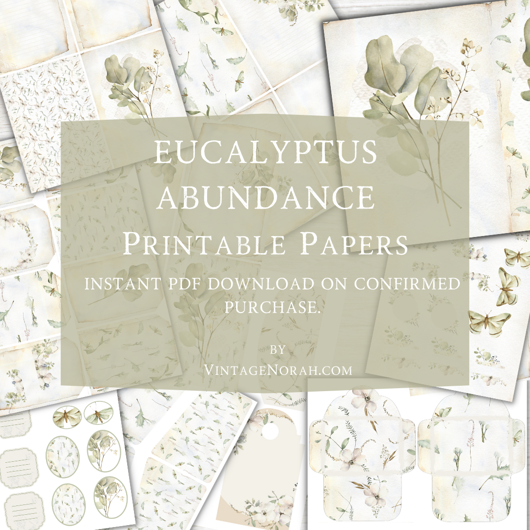 DIGITAL KIT~ Eucalyptus Abundance by VintageNorah . Printable, Pdf.