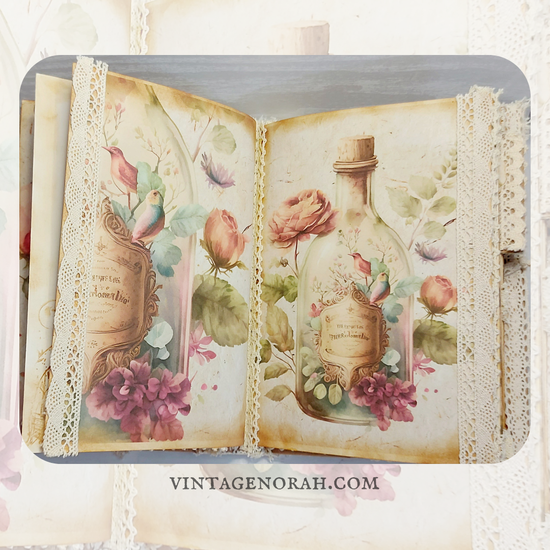 Flower Bottle Journal ~ Handcrafted