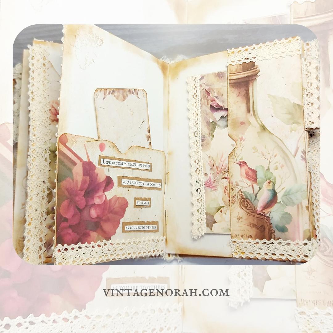 Flower Bottle Journal ~ Handcrafted