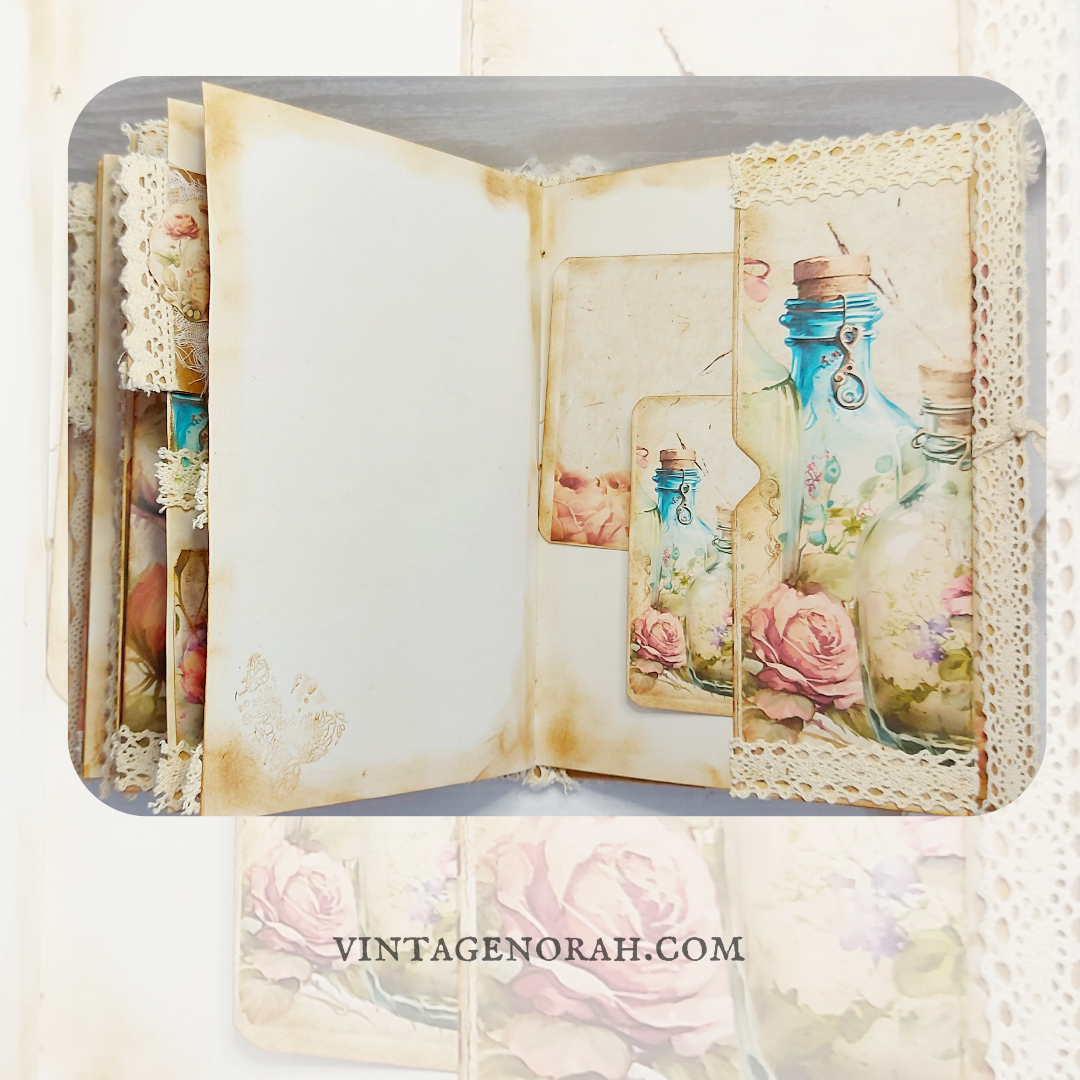 Flower Bottle Journal ~ Handcrafted