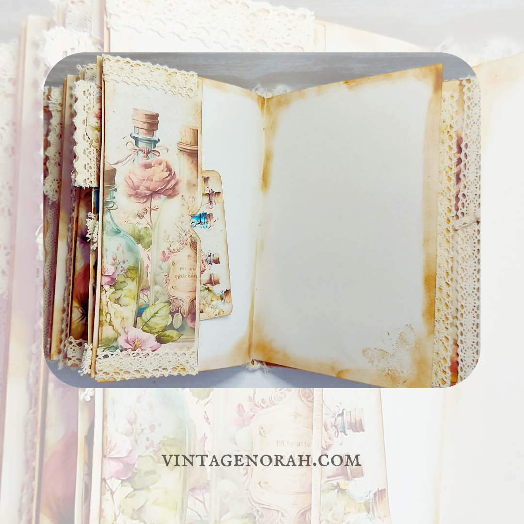 Flower Bottle Journal ~ Handcrafted