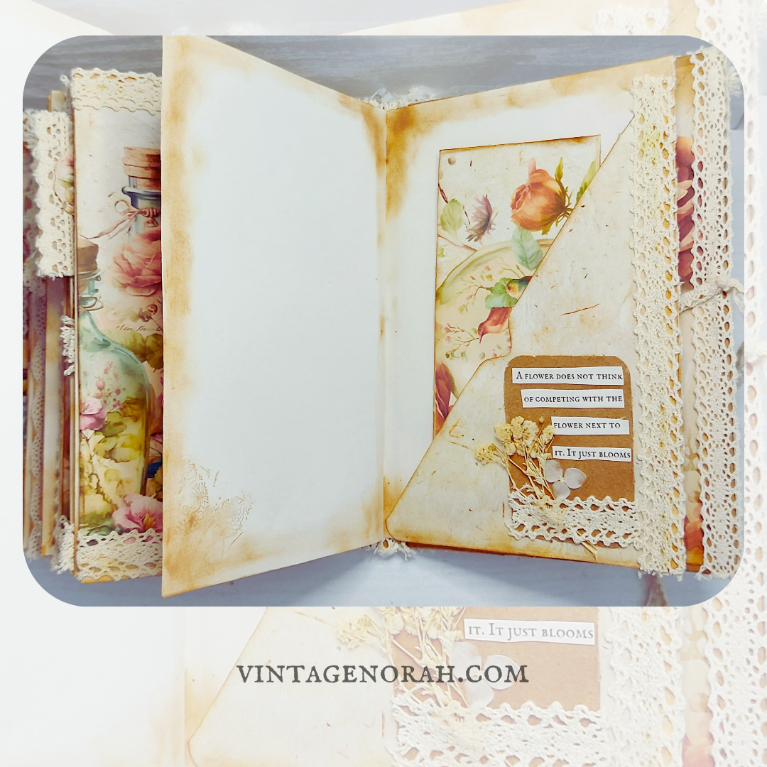 Flower Bottle Journal ~ Handcrafted