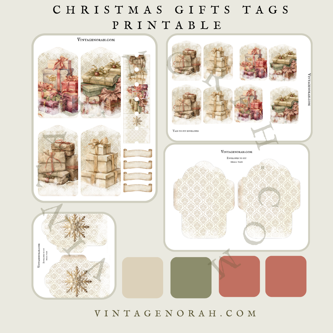 DIGITAL KIT ~ CHRISTMAS GIFTS TAGS & ENVELOPES