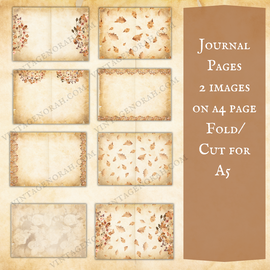 Journal Pages ~FOREST FALL by VintageNorah. Printable, Pdf.