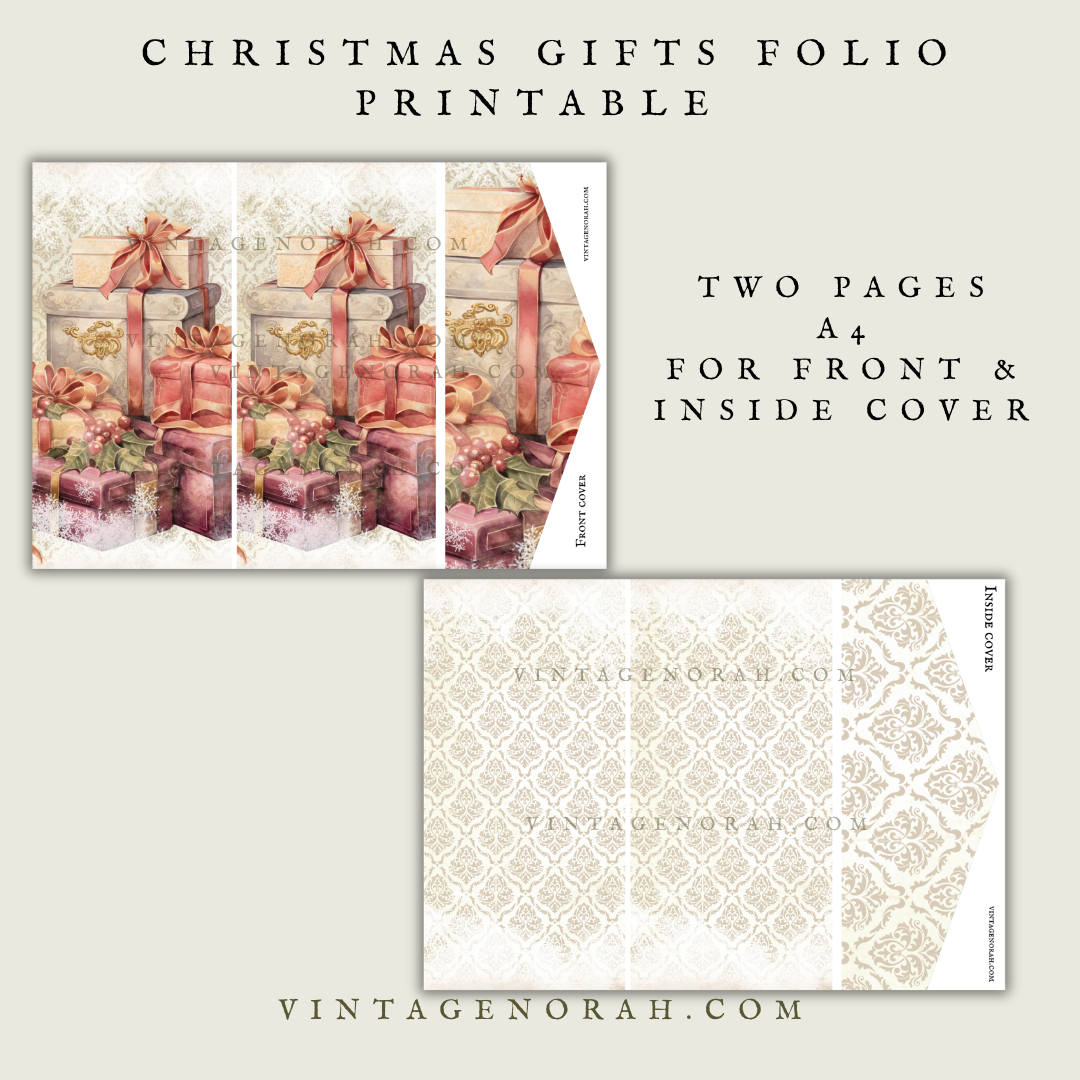 DIGITAL KIT ~ CHRISTMAS GIFT FOLIO, ENVELOPE, GIFT CARD, Printable Scrapbook ,PDF