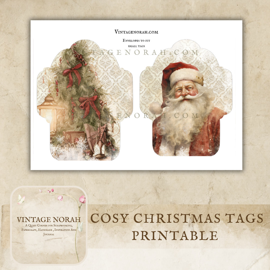 *Christmas ~ Cosy Christmas Tags, vintage, printable, pdf