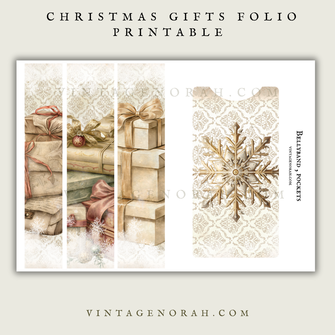 DIGITAL KIT ~ CHRISTMAS GIFT FOLIO, ENVELOPE, GIFT CARD, Printable Scrapbook ,PDF