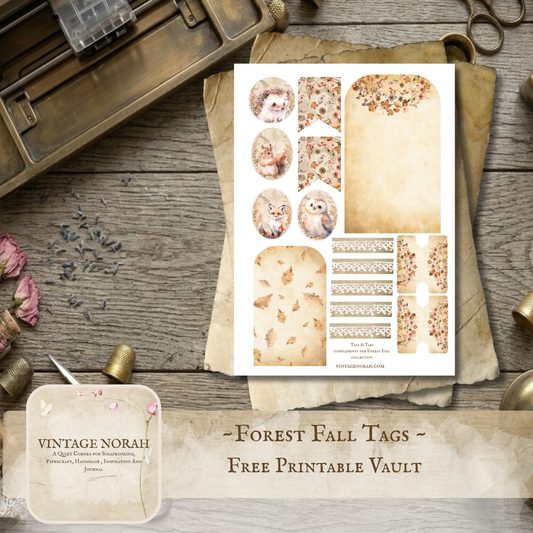 A FREEBIE ~Printable Woodland Ephemera: Forest Fall Animal Tags & Tabs (A4 PDF)