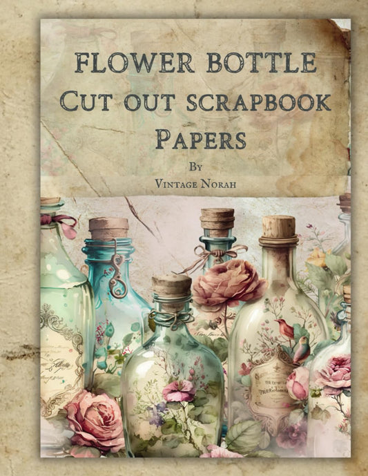 Flower Bottle Cut Out Scrapbook Papers