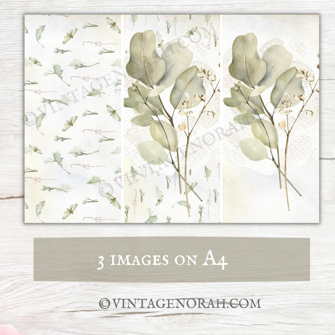 DIGITAL KIT~ Eucalyptus Abundance by VintageNorah . Printable, Pdf.