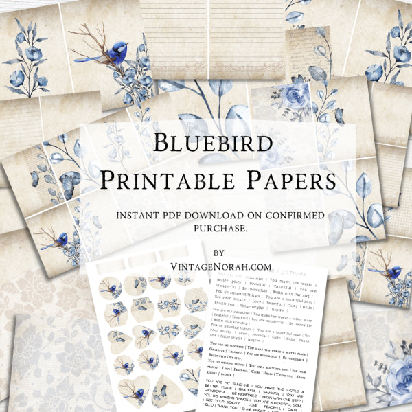 Bluebird by VintageNorah. Printable, Pdf. Journal Pages