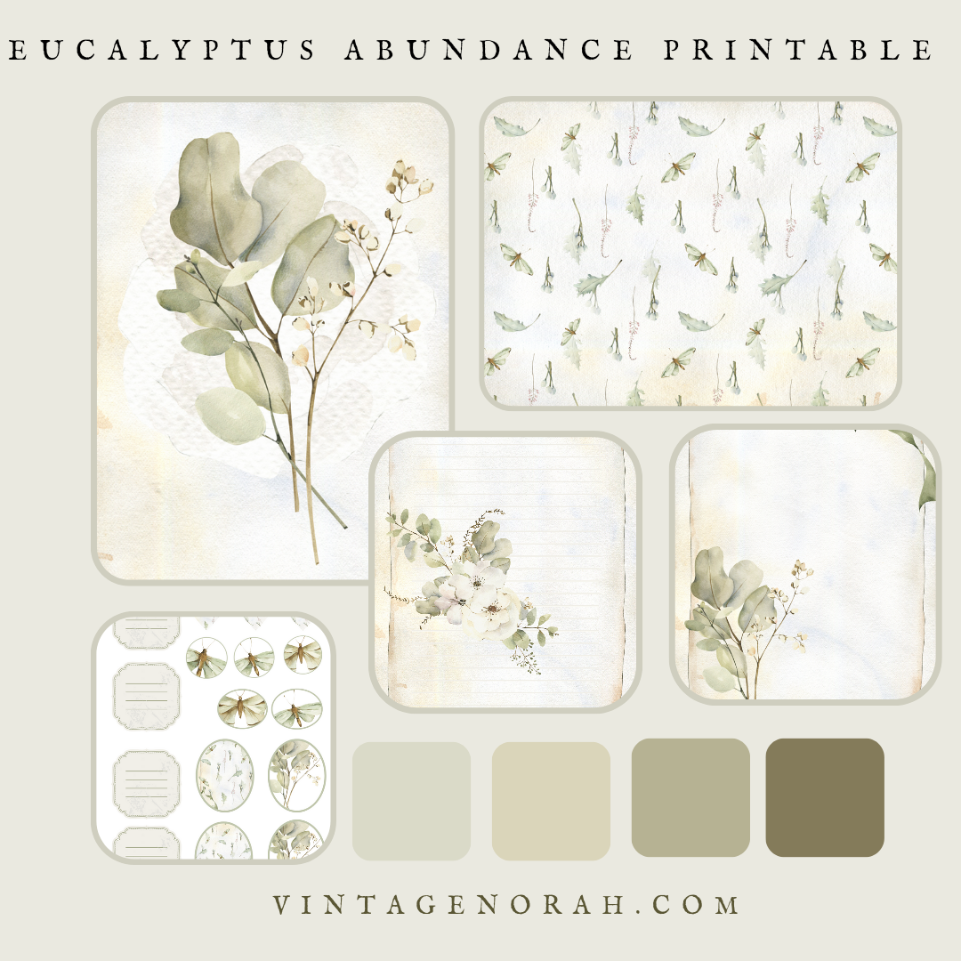DIGITAL KIT~ Eucalyptus Abundance by VintageNorah . Printable, Pdf.