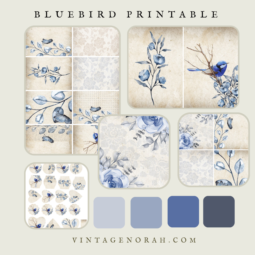 Bluebird by VintageNorah. Printable, Pdf. Journal Pages